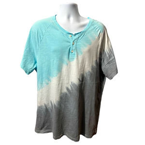 Men's Sun + Stone Blue Gray White Tie Dye Shirt. Size XXL